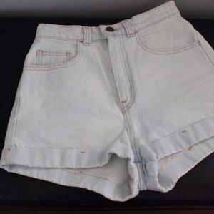 American Apparel light wash high waisted shorts 26